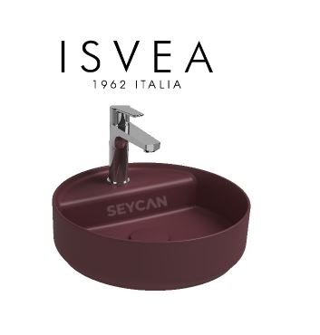 İsvea Infinity Q42 Delikli Lavabo Bordo