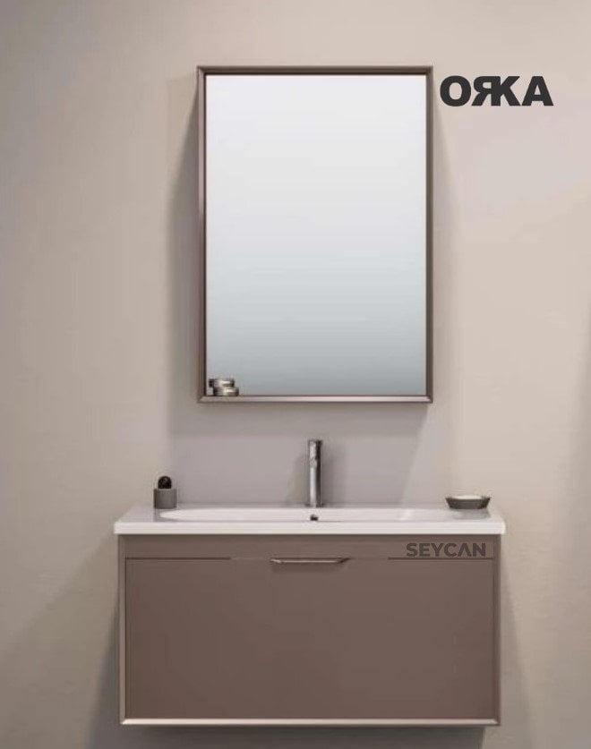 Orka Clay 100 cm Tek Çekmeceli Asma Banyo Dolabı