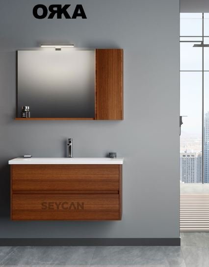 Orka Düden 100 cm Çekmeceli Asma Banyo Dolabı