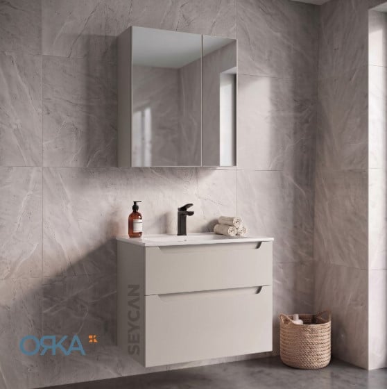 Orka Messina Ayna Dolaplı Banyo Dolabı 65 cm