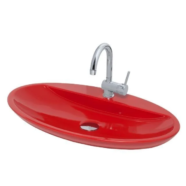 Smanni Sarin BD Kırmızı Oval Tezgah Üstü Lavabo