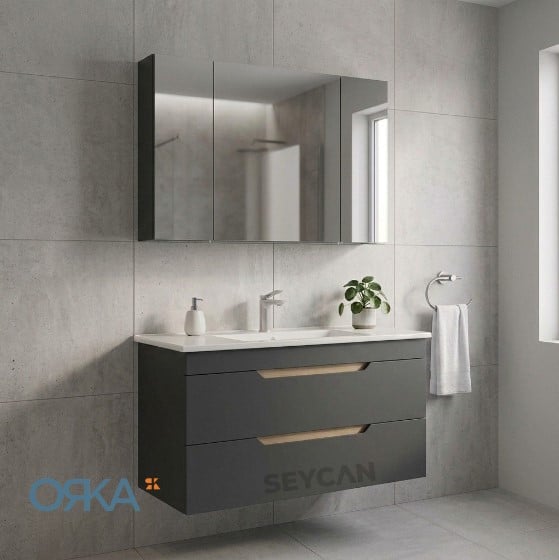 Orka Lena 100 cm Çekmeceli Banyo Dolabı