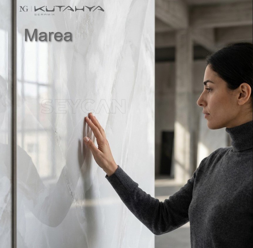 Kütahya Seramik 60x120 Marea Beyaz Parlak Nano