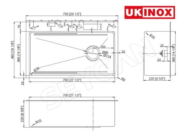 Ukinox Khone Şelale Tipi Evye Seti