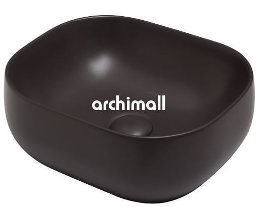 Niv 42x37cm Tezgahüstü Lavabo Mat Antrasit