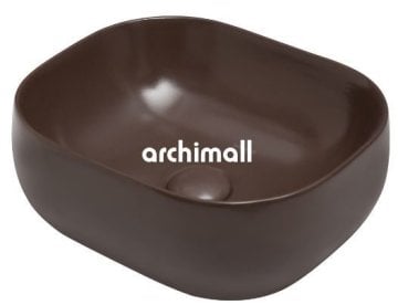 Niv 42x37cm Tezgahüstü Lavabo Mat Moka