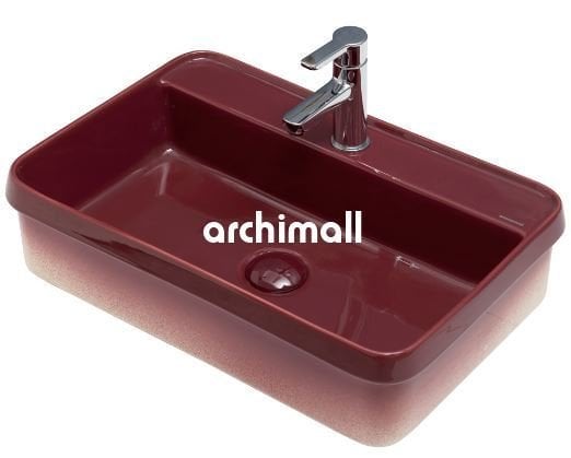 LyraBD 60x40cm Gömme Lavabo Bordo