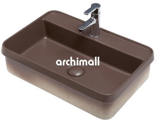 LyraBD 60x40cm Gömme Lavabo Mat Moka