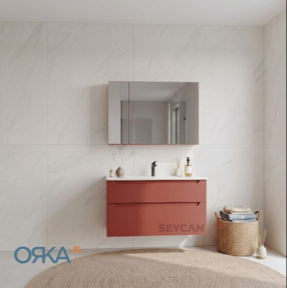 Orka Messina Ayna Dolaplı Banyo Dolabı 100 cm