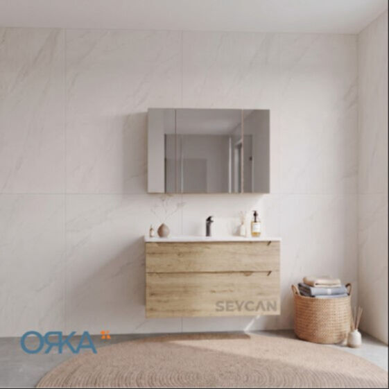 Orka Messina Ayna Dolaplı Banyo Dolabı 100 cm