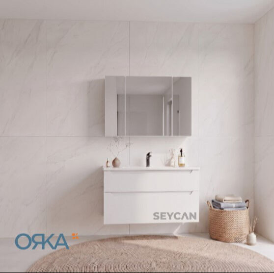 Orka Messina Ayna Dolaplı Banyo Dolabı 100 cm