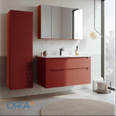 Orka Messina Ayna Dolaplı Banyo Dolabı 100 cm