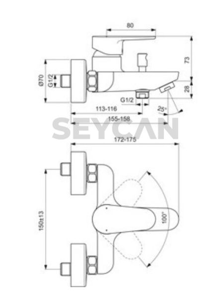 İdeal Standard Cerafine O Banyo Bataryası Krom