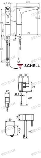 SCHELL Xeris E HD-M Çanak Tipi Pilli Fotoselli Lavabo Bataryası