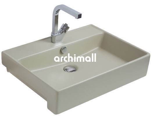 KastraYT 60x46cm Yarım Tezgah Lavabo Mat Çağla Yeşili