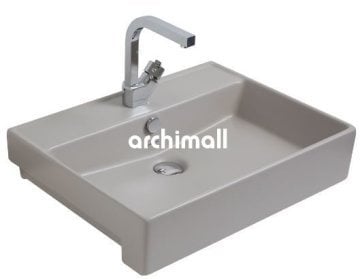 KastraYT 60x46cm Yarım Tezgah Lavabo Mat Gri