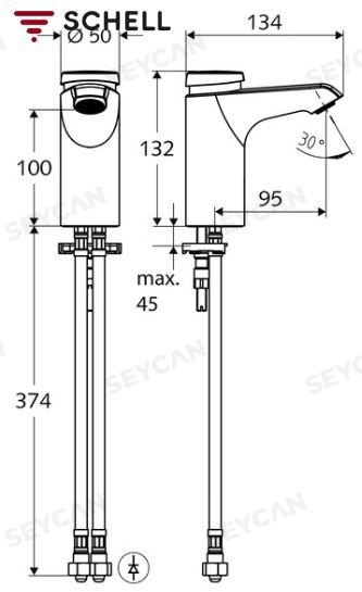 SCHELL Xeris SC HD-M Zaman Ayarlı Küçük Lavabo Bataryası