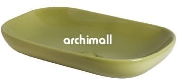 Alya 65x41cm Tezgahüstü Lavabo Yosun Yeşili