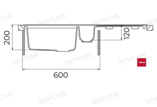 Teka Cliff 60 B-TQ 1.5 Gözlü Siyah Granit Eviye