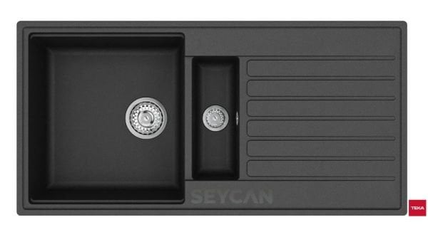 Teka Cliff 60 B-TQ 1.5 Gözlü Siyah Granit Eviye