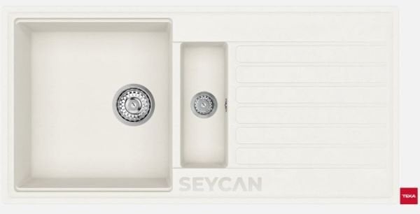 Teka Cliff 60 B-TQ 1.5 Gözlü Beyaz Granit Evye