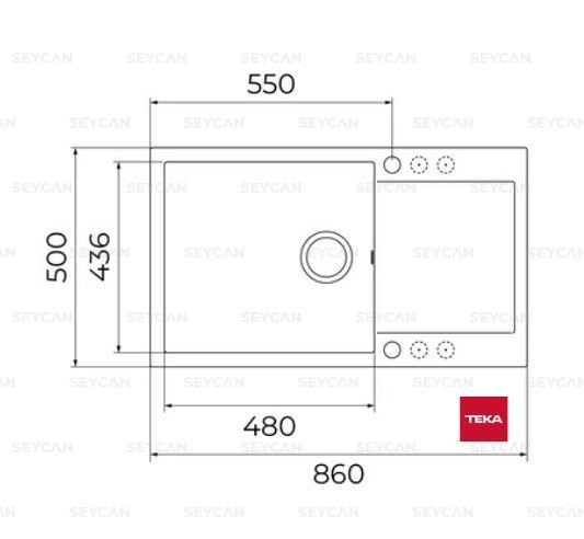 Teka Clivo 60 B-TQ Damlalıklı Siyah Granit Evye