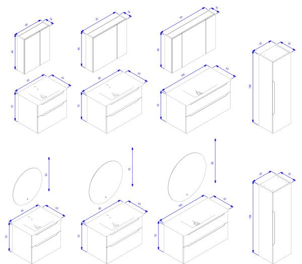 Orka Messina 65 Asma Banyo Dolabı