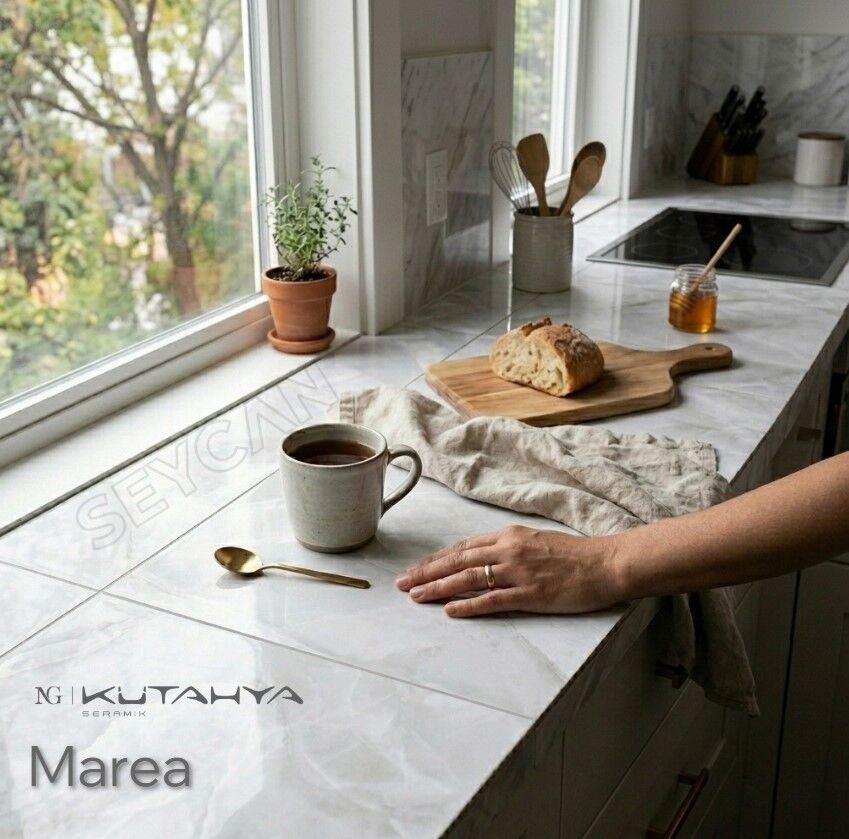 Kütahya Seramik 60x120 Marea Beyaz Parlak Nano