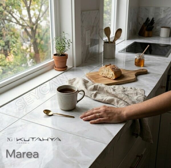 Kütahya Seramik 60x120 Marea Beyaz Parlak Nano