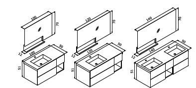 Orka Milano 120 cm Asma Banyo Dolabı