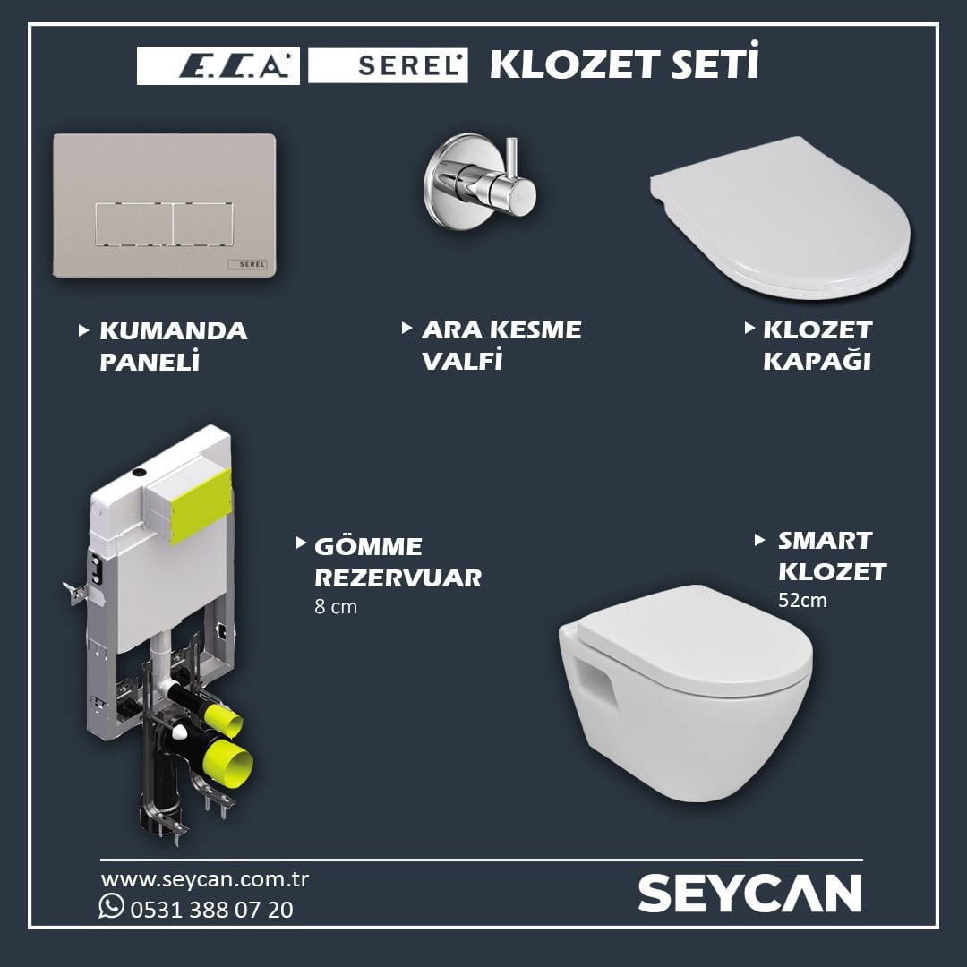 Serel Gömme Rezervuar (Asma Klozet için) Seti
