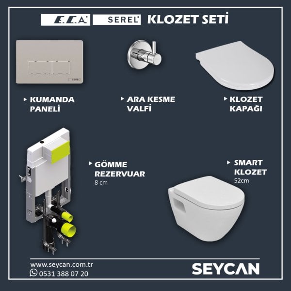 Serel Gömme Rezervuar (Asma Klozet için) Seti