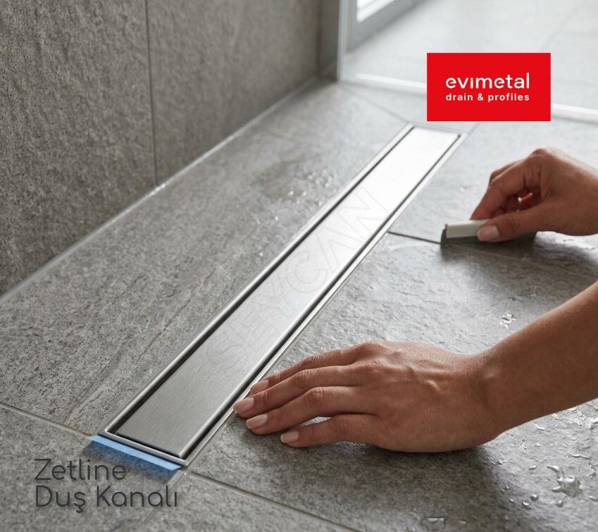Evimetal Zetline Duş Kanalı 60 cm Yandan Çıkış