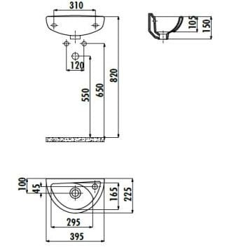 Creavit 23x39 cm Lavabo