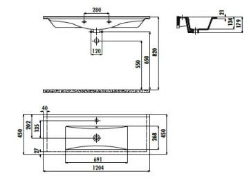 Creavit Su 45x120 cm Lavabo
