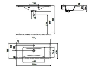 Creavit Su 45x100 cm Lavabo - Cappucino Mat