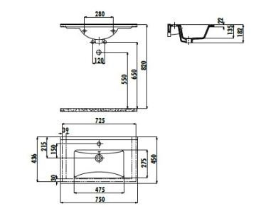 Creavit Su 45x75 cm Lavabo