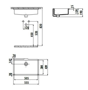Creavit 38x51 Tezgahaltı Lavabo