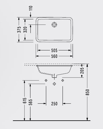 Serel Star 56 cm Tezgah Altı Lavabo