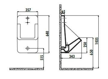 Creavit Ankastre Fotoselli Pisuar - Antrasit Mat