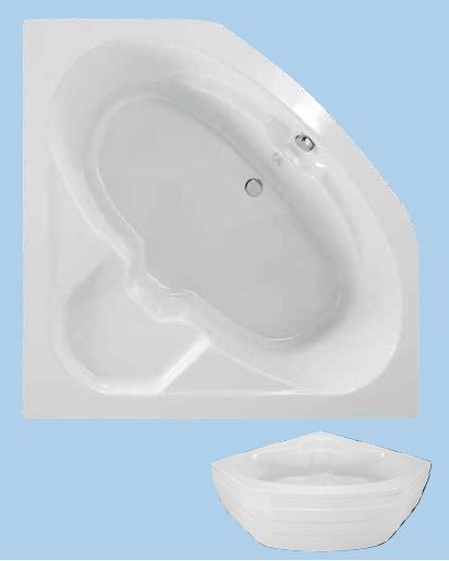 SANACRYL 140X140 AKRİLİK PANELLİ KÜVET DIAGONAL (Kabuk+Ayak+Ön Panel) A-410