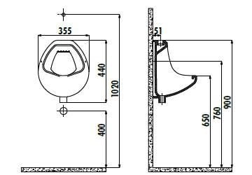 Creavit TP600 Üstten Su Girişli Pisuar
