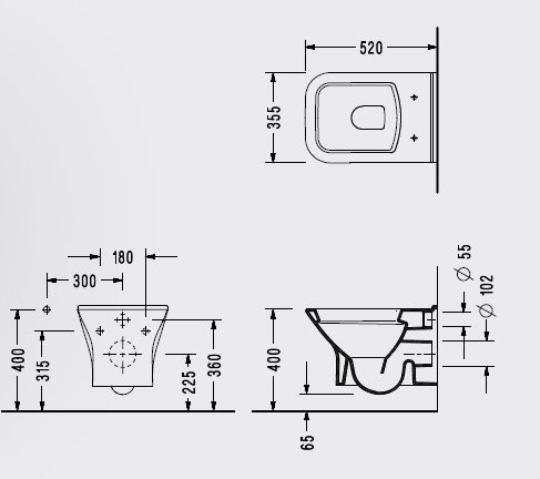 Serel Nita Köşeli Asma Klozet