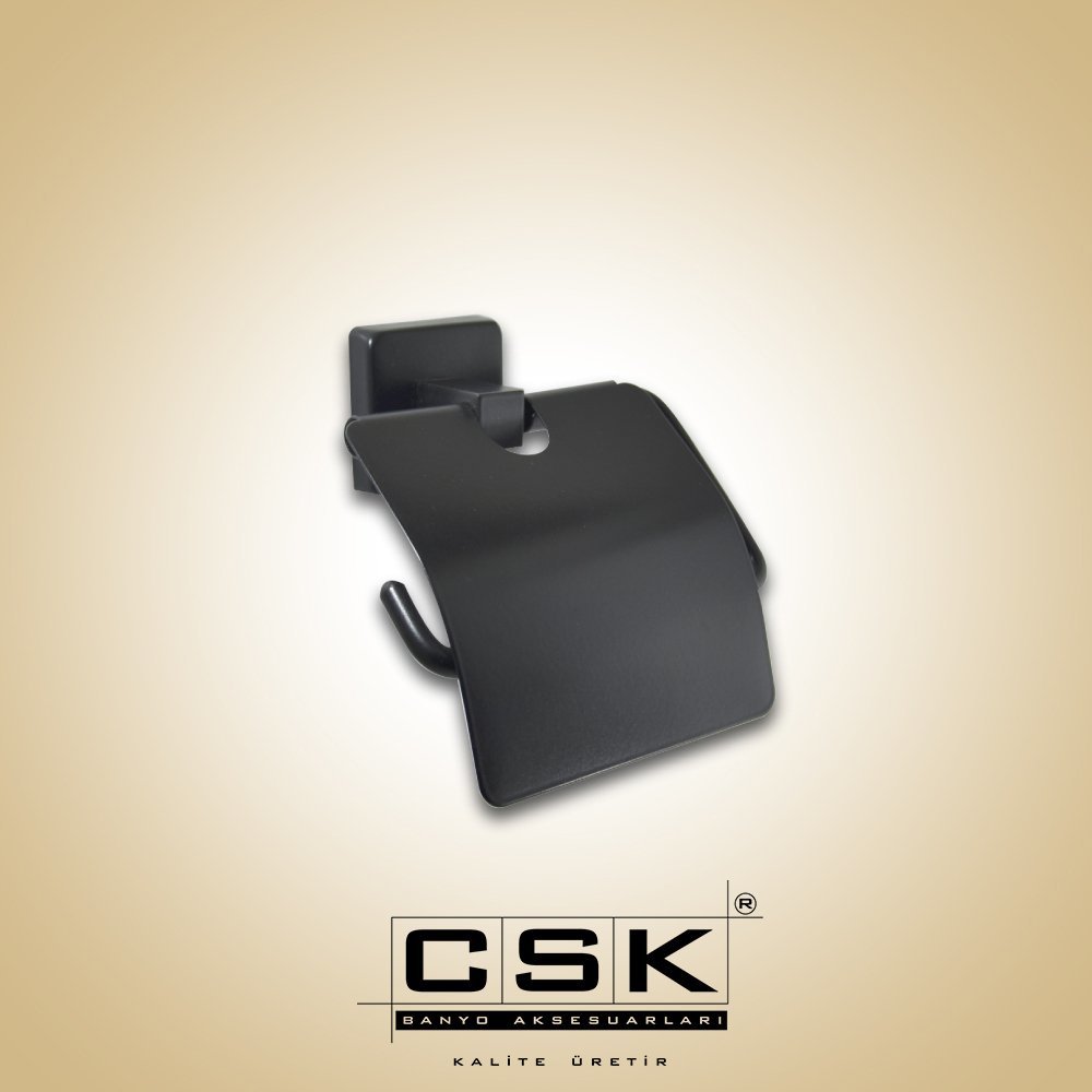 Aksu Kapaklı Kağıtlık Mat Siyah