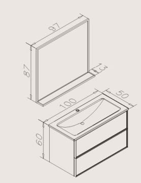 Orka Banyo Gold Collection Lucca Banyo Dolabı 100 cm