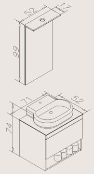 Orka Banyo Silver Collection Knidos 90 cm Banyo Dolabı