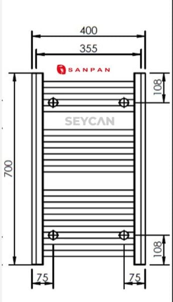 Sanpan 40x70 cm Krom Havlupan
