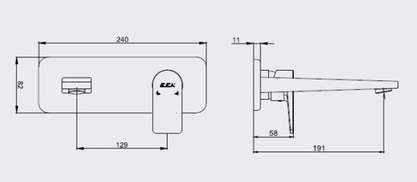 Eca Dalia Ankastre Lavabo Bataryası Sıva Üstü