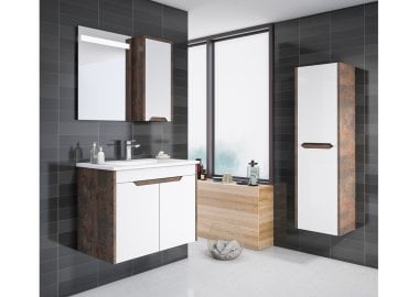 Orka Banyo Silver Collection Lago 85 cm Banyo Dolabı