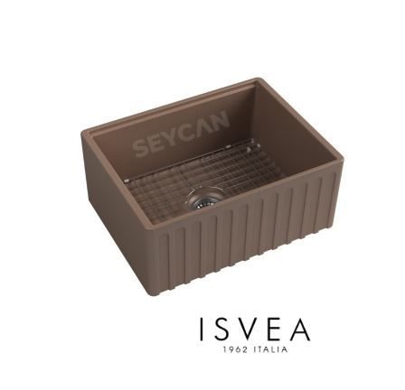 İsvea Ravenna 61 cm Tek Hazneli Seramik Evye Vizon